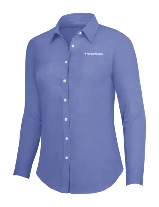 Navy Womens SuperPro Oxford Shirt w/RehabVisions Logo