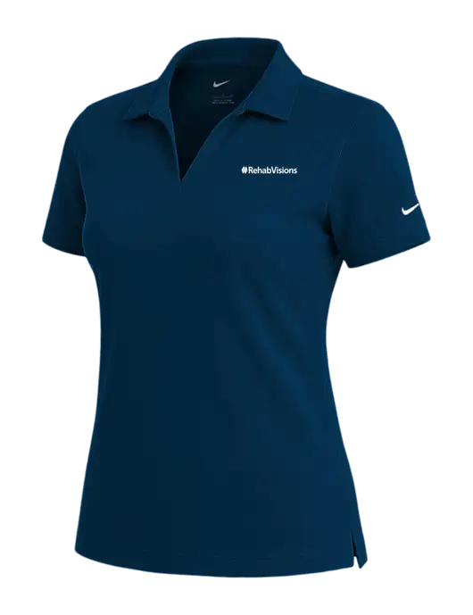 NIKE Navy Womens Dri-Fit Micro Pique Polo w/RehabVisions Logo
