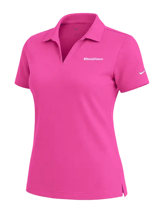 NIKE Fuchsia Womens Dri-Fit Micro Pique Polo w/RehabVisions Logo