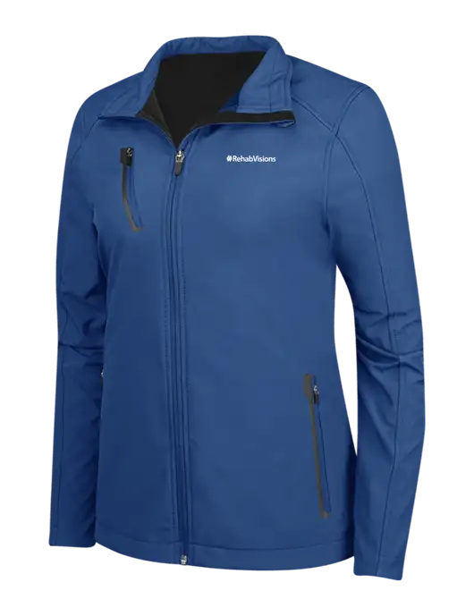 Dark Royal Womens Welded Softshell Jacket w/RehabVisions Logo