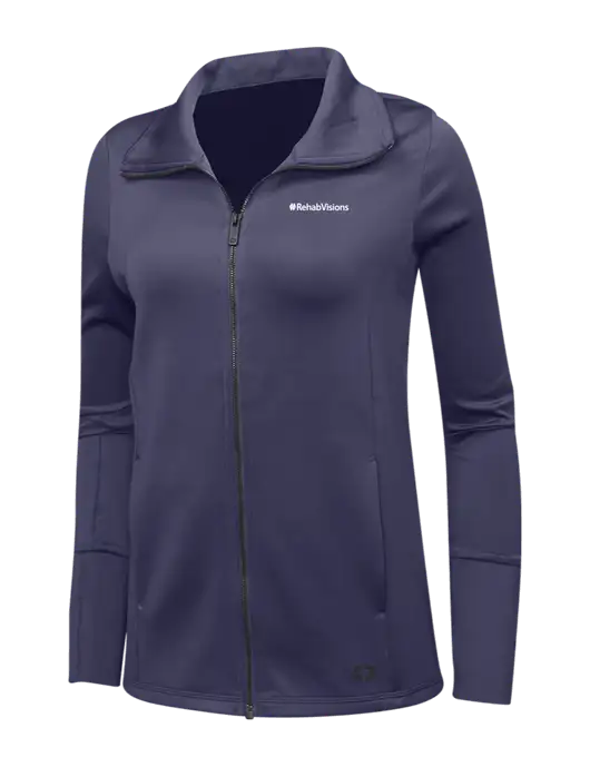 OGIO Navy Womens Endurance Modern Performance Full-Zip w/RehabVisions Logo