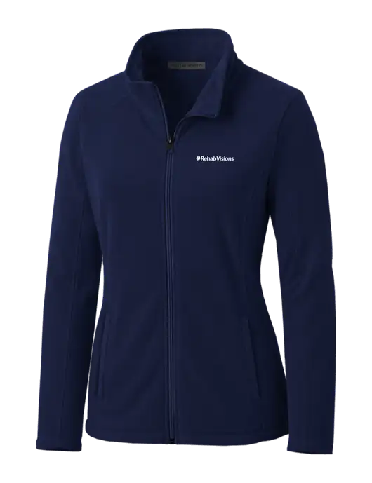 Navy Womens Microfleece Jacket w/RehabVisions Logo