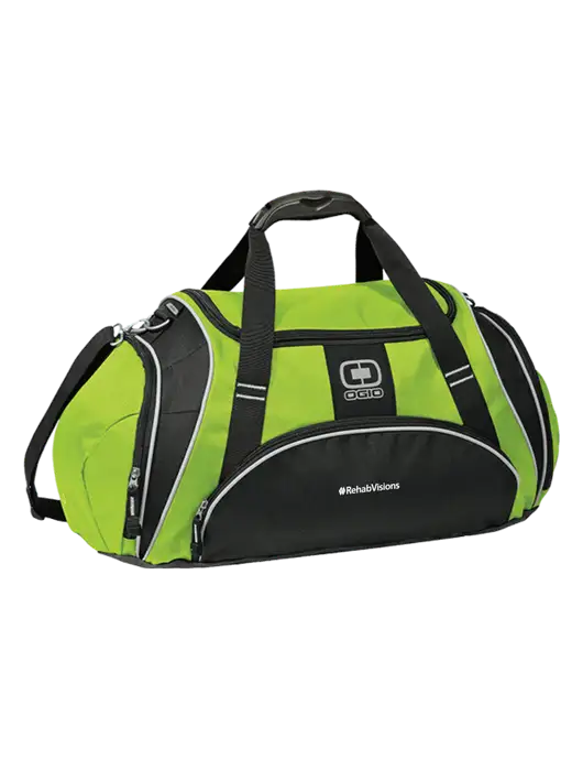OGIO Lime Green Crunch Duffel
 w/RehabVisions Logo