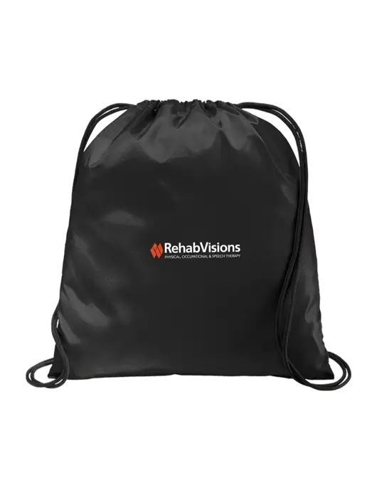 Drawstring  Black Cinch Pack w/RehabVisions Logo