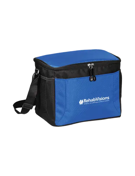 12 Can Twilight Blue/Black Cube Cooler  w/RehabVisions Logo