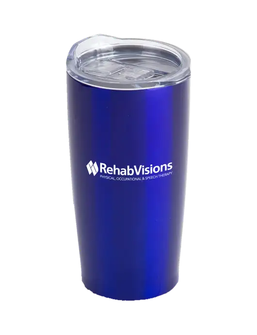 Society Blue 20 oz Insulated Tumbler w/RehabVisions Logo