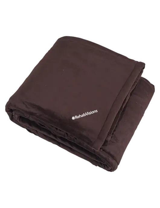 Mountain Lodge Fireside Brown Blanket w/RehabVisions Logo