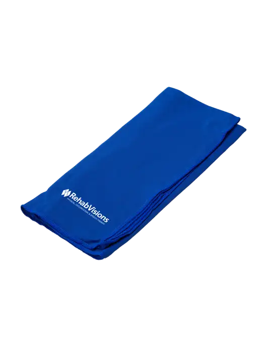 Eclipse Blue Copper Infused Cooling Towel w/RehabVisions Logo