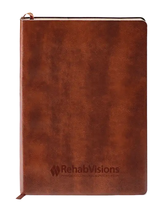 Fabrizio Brown Soft Cover 5.75 x 8.125 Journal w/RehabVisions Logo