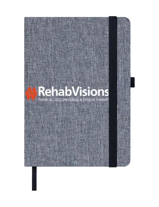 Twill Grey Heathered 5 x 7 Journal w/RehabVisions Logo