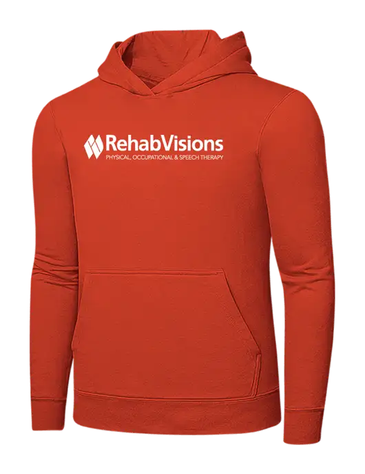 Orange 7.8 oz Ring Spun Hooded Sweatshirt w/RehabVisions Logo