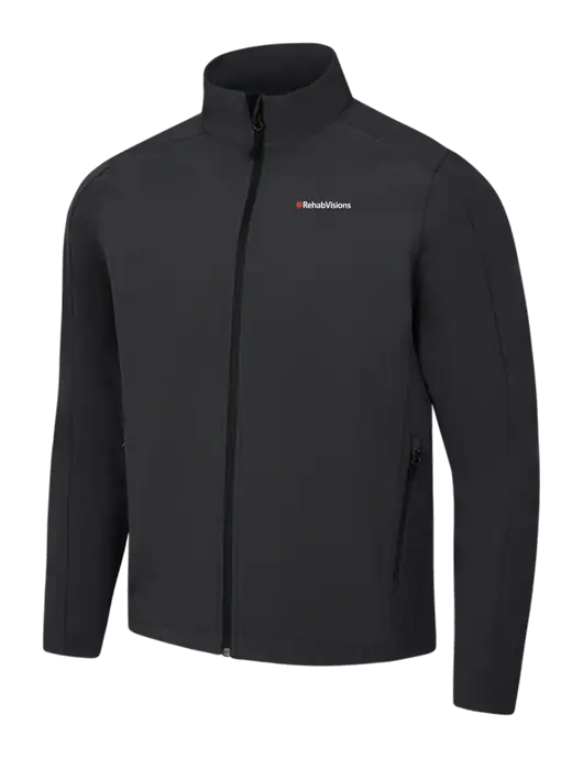 Black Charcoal Heather Core Soft Shell Jacket w/RehabVisions Logo