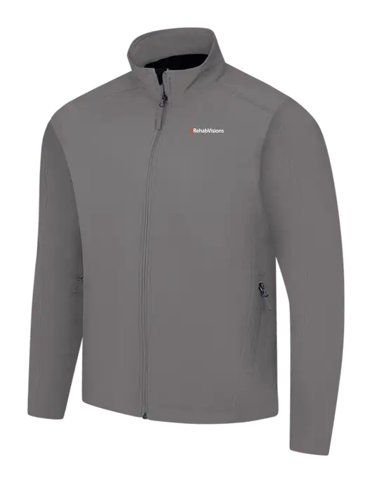 Medium Grey Core Soft Shell Jacket w/RehabVisions Logo