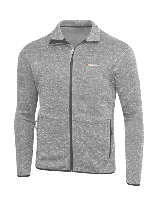 Grey Heather Sweater Fleece Jacket w/RehabVisions Logo