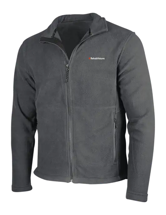 Dark Grey Fleece Jacket w/RehabVisions Logo