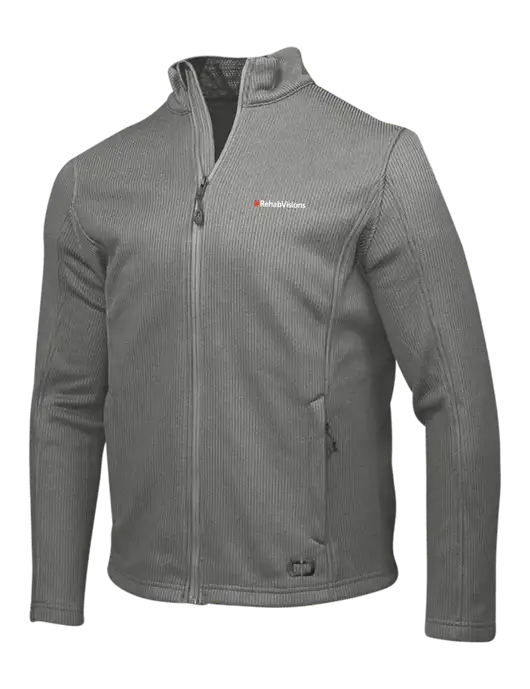 OGIO Medium Grey Grit Fleece Jacket w/RehabVisions Logo