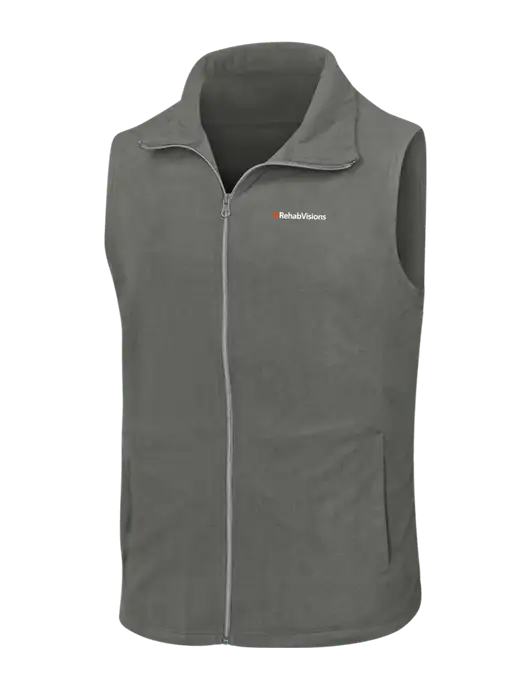 Medium Grey Microfleece Vest w/RehabVisions Logo