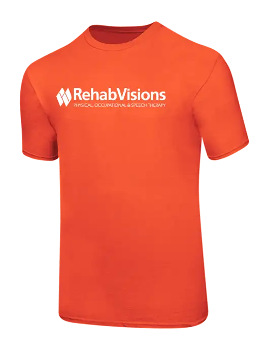 Ring Spun Orange 4.5 oz T-Shirt w/RehabVisions Logo