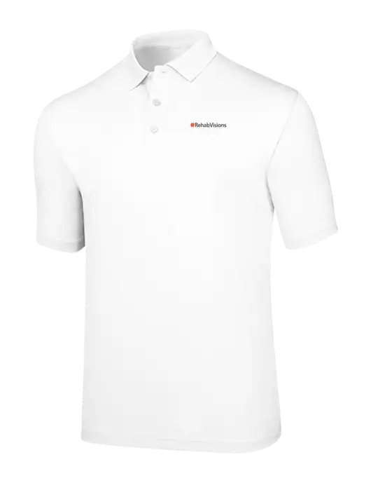 Callaway Opti-Dri White Chev Polo w/RehabVisions Logo