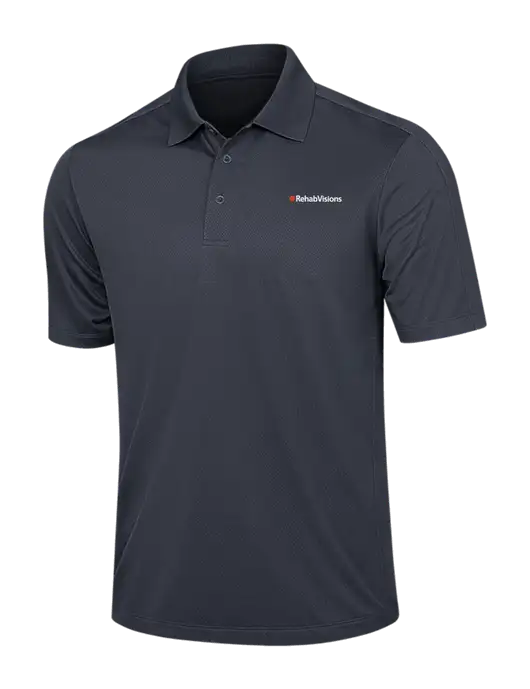 Dark Grey Diamond Textured Jacquard Polo w/RehabVisions Logo