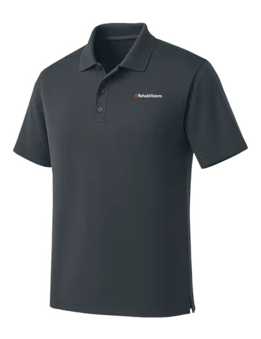 Dark Grey Dry Zone UV Micro Mesh Polo w/RehabVisions Logo