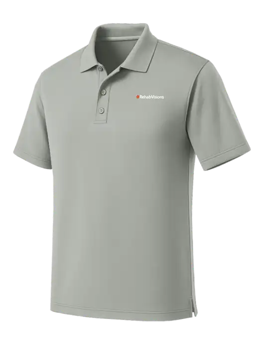 Light Grey Dry Zone UV Micro Mesh Polo w/RehabVisions Logo