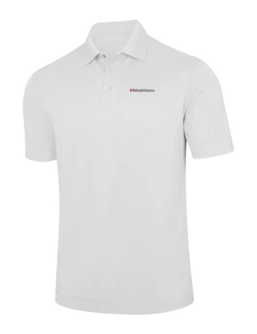 White Performance Fine Jacquard Polo w/RehabVisions Logo