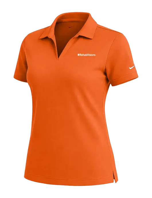 NIKE Orange Womens Dri-Fit Micro Pique Polo w/RehabVisions Logo