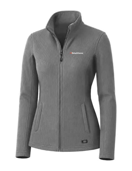 OGIO Medium Grey Womens Grit Fleece Jacket w/RehabVisions Logo