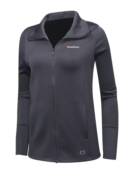 OGIO Dark Grey Womens Endurance Modern Performance Full-Zip w/RehabVisions Logo