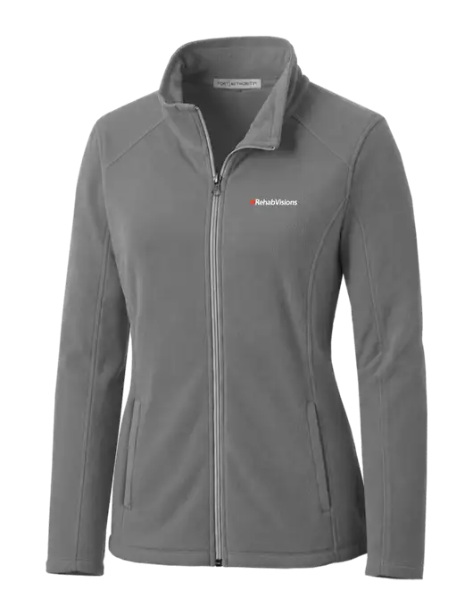 Medium Grey Womens Microfleece Jacket w/RehabVisions Logo