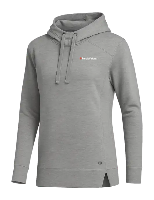 OGIO Heather Grey Womens Luuma Pullover Fleece Hoodie w/RehabVisions Logo