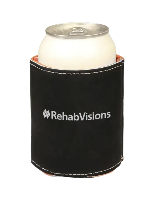 Black Leatherette Beverage Holder w/RehabVisions Logo