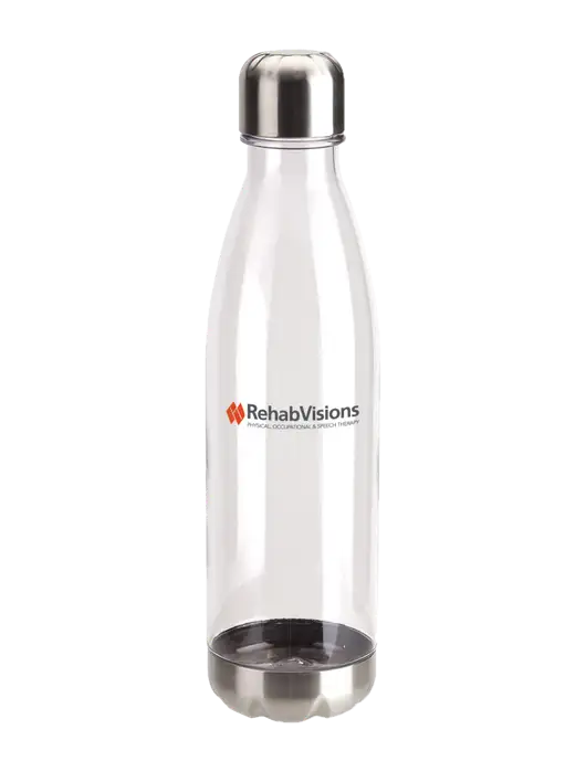 Bayside Tritan Clear 25 oz Bottle with Stainless Base and Cap w/RehabVisions Logo
