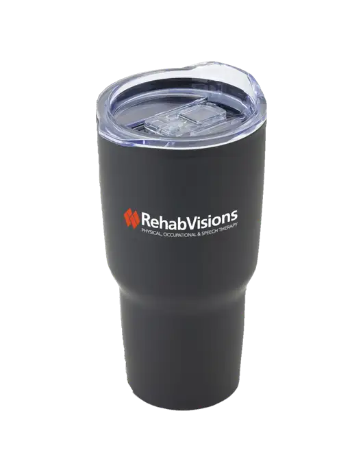 Odyssey Black 30 oz Travel Tumbler w/RehabVisions Logo