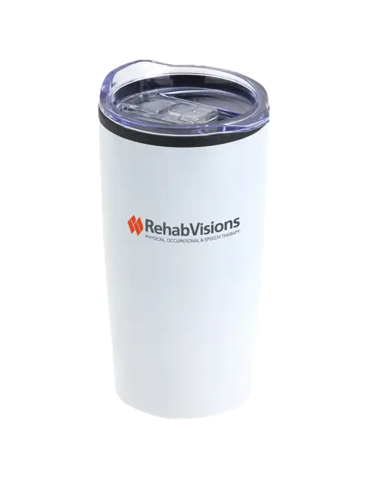 Olympus White 20 oz Tumbler w/RehabVisions Logo