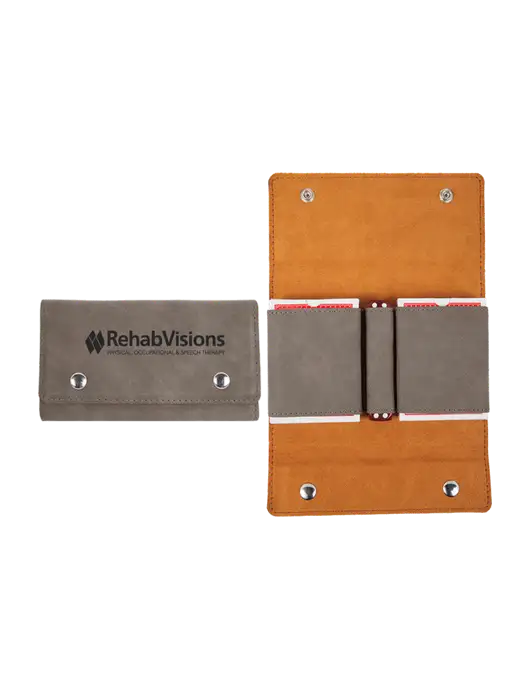 Grey Leatherette Card & Dice Set w/RehabVisions Logo