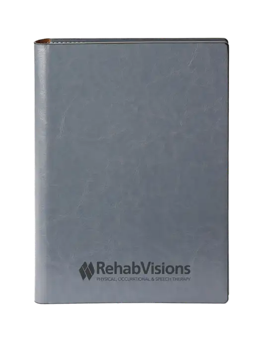 Fabrizio Grey 7 x 9.625 Padfolio & Notepad w/RehabVisions Logo