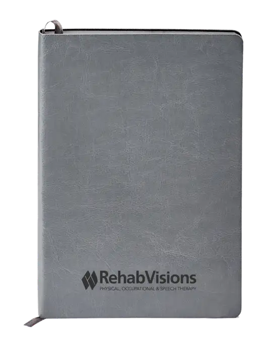 Fabrizio Grey Soft Cover 5.75 x 8.125 Journal w/RehabVisions Logo
