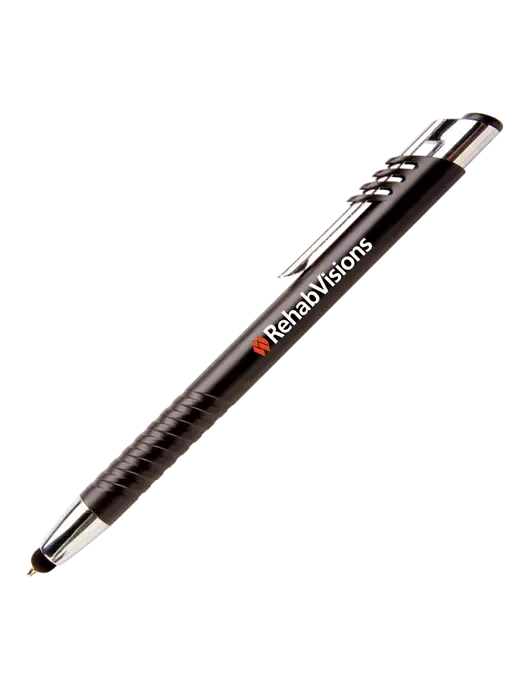 Schirhart Black Stylus Pen - Blue Ink w/RehabVisions Logo