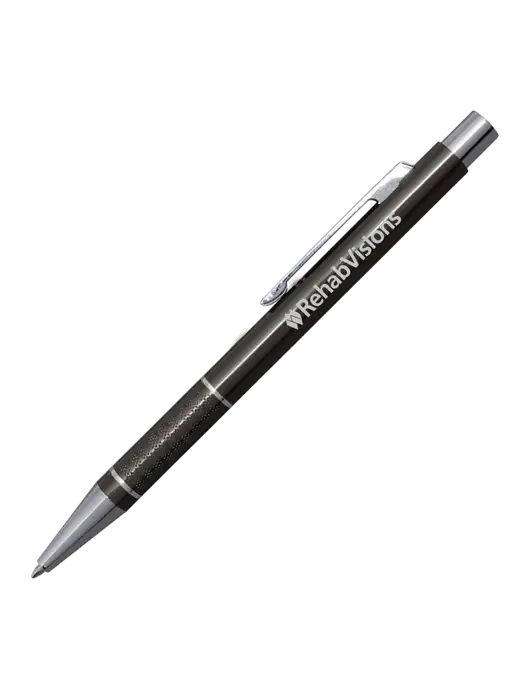 St George Gunmetal Pen - Blue Ink w/RehabVisions Logo