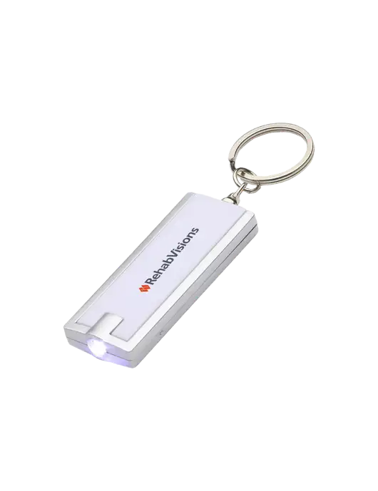 Simple Touch White LED Keychain w/RehabVisions Logo