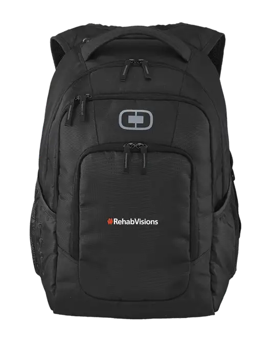 OGIO Black Logan Laptop Backpack
 w/RehabVisions Logo